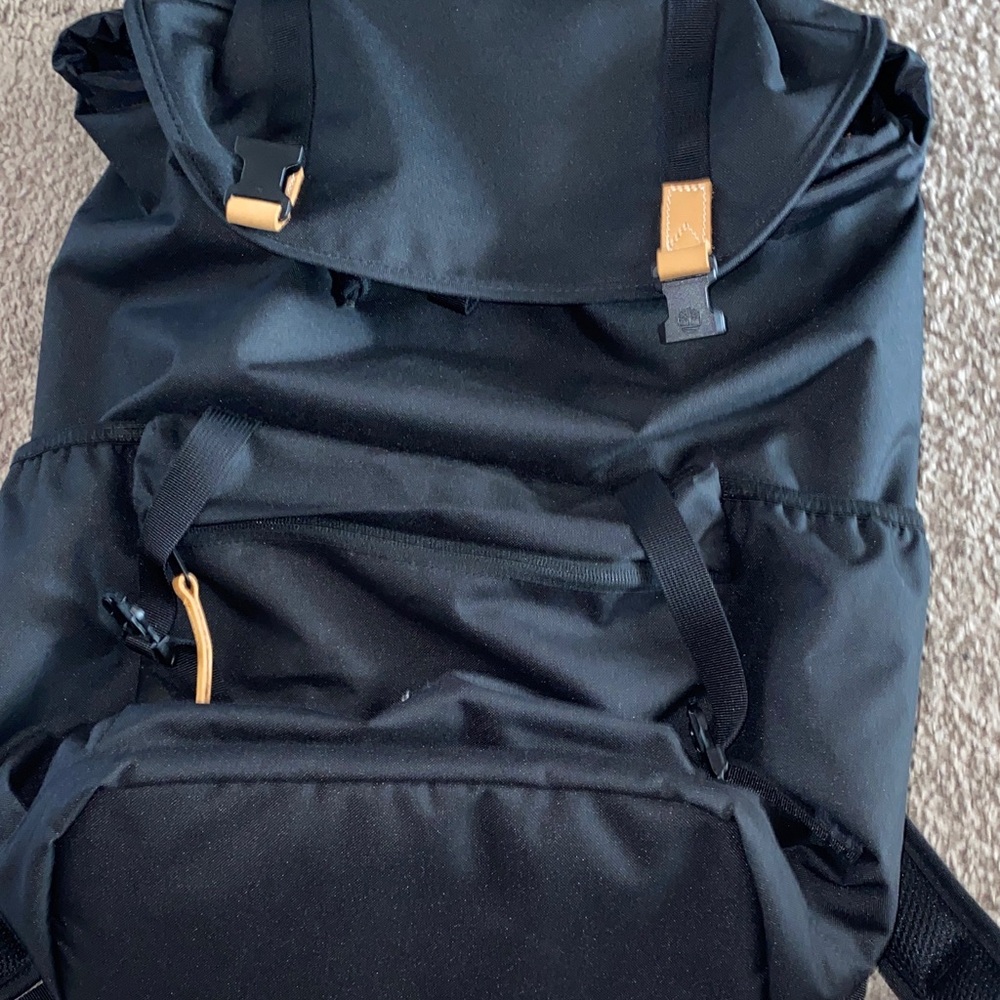 Timberland Black Backpack with Tan Accents